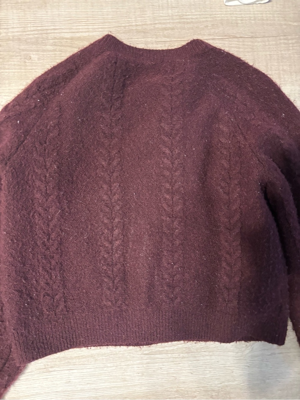 H&M Plum Red Burgundy Cable Knit Cardigan - Picture 6 of 11